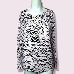 NWT J. Crew Womens Career Polka Dot Long Sleeve Business Casual Blouse | XS